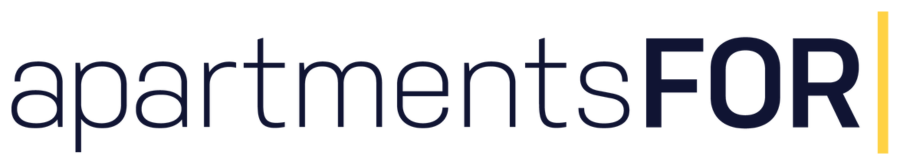 Apartments For logo GIF that is typing text to spell out the brand name ApartmentsFor.com